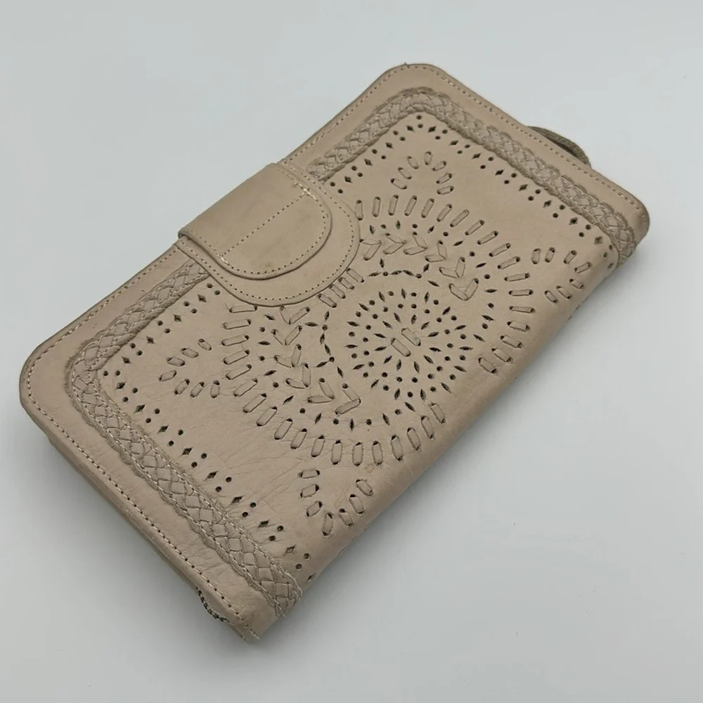 Bali ELF Handcrafted Leather Boho Wallet Clutch Stone
